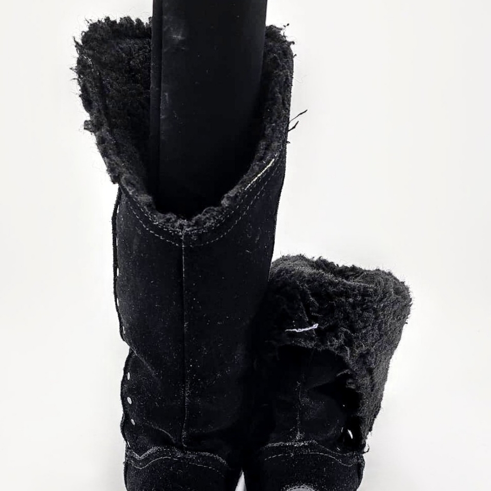 Black Suede Bearpaw Tall Boots - Picture 5 of 6